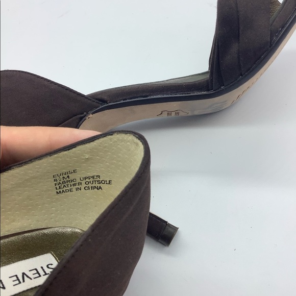 Steve Madden Women Size 8.5 Eunise Purple Leather Open Toe 4" Heels - Picture 6 of 7